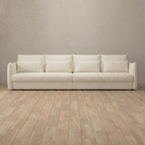 Linen Blend::Contemporary Italian Sofa 3 Seater Ivory Linen Blend