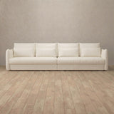 Top Grain Leather::Contemporary Italian Sofa 3 Seater Ivory Top Grain Leather