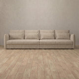 Linen Blend::Contemporary Italian Sofa 3 Seater Linen Linen Blend v1