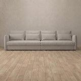 Linen Blend::Contemporary Italian Sofa 3 Seater Pewter Linen Blend