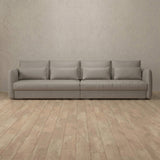 Top Grain Leather::Contemporary Italian Sofa 3 Seater Pewter Top Grain Leather