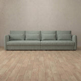 Linen Blend::Contemporary Italian Sofa 3 Seater Sage Linen Blend