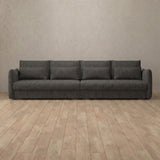 Linen Blend::Contemporary Italian Sofa 3 Seater Smoke Linen Blend