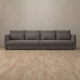 Linen Blend::Contemporary Italian Sofa 3 Seater Stone Linen Blend