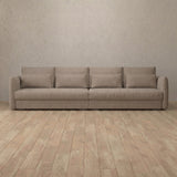 Linen Blend::Contemporary Italian Sofa 3 Seater Taupe Linen Blend