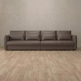 Top Grain Leather::Contemporary Italian Sofa 3 Seater Truffle Top Grain Leather