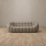 Top Grain Leather::Cuban Sofa 2 Seater Taupe Top Grain Leather