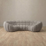 Boucle::Cuban Sofa 3 Seater Pewter Boucle v2