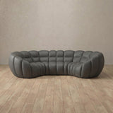 Top Grain Leather::Cuban Sofa 3 Seater Smoke Top Grain Leather