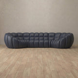 Top Grain Leather::Cuban Sofa 4 Seater InkBlue Top Grain Leather v2