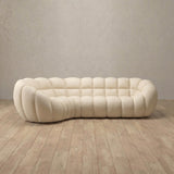 Top Grain Leather::Cuban Sofa L Shape Cream Top Grain Leather