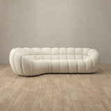 Boucle::Cuban Sofa L Shape Ivory Boucle