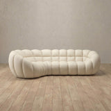 Top Grain Leather::Cuban Sofa L Shape Ivory Top Grain Leather