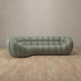 Top Grain Leather::Cuban Sofa L Shape Sage Top Grain Leather