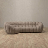 Linen Blend::Cuban Sofa L Shape Taupe Linen Blend