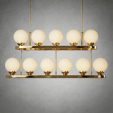 Halo Strata Two-Tier Rectangular Chandelier