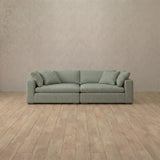 Linen Blend::Heavens Sofa Heavens Loveseat Sage Linen Blend