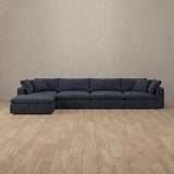 Linen Blend::Heavens Sofa Heavens Right Chaise InkBlue Linen Blend