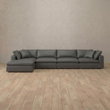 Top Grain Leather::Heavens Sofa Heavens Right Chaise Smoke Top Grain Leather