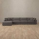 Linen Blend::Heavens Sofa Heavens Right Chaise Stone Linen Blend