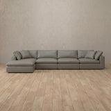 Top Grain Leather::Heavens Sofa Heavens Right Chaise Stone Top Grain Leather