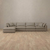 Top Grain Leather::Heavens Sofa Heavens Right Chaise Taupe Top Grain Leather