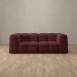 Linen Blend::Juna Comfort Sofa 2 Seater Burgundy Linen Blend v1