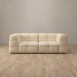 Top Grain Leather::Juna Comfort Sofa 2 Seater Cream Top Grain Leather