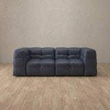 Top Grain Leather::Juna Comfort Sofa 2 Seater InkBlue Top Grain Leather