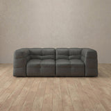 Top Grain Leather::Juna Comfort Sofa 2 Seater Smoke Top Grain Leather