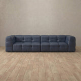 Top Grain Leather::Juna Comfort Sofa 3 Seater InkBlue Top Grain Leather