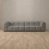 Top Grain Leather::Juna Comfort Sofa 3 Seater Stone Top Grain Leather