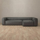 Top Grain Leather::Leather Top Grain Sofa 4 Seater Smoke Top Grain Leather