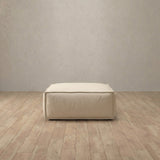 Top Grain Leather::Leather Top Grain Sofa Ottoman Cream Top Grain Leather