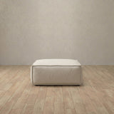 Top Grain Leather::Leather Top Grain Sofa Ottoman Ivory Top Grain Leather