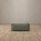 Top Grain Leather::Leather Top Grain Sofa Ottoman Sage Top Grain Leather
