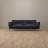 Linen Blend::Modern Italian Sofa Loveseat (73") InkBlue Linen Blend