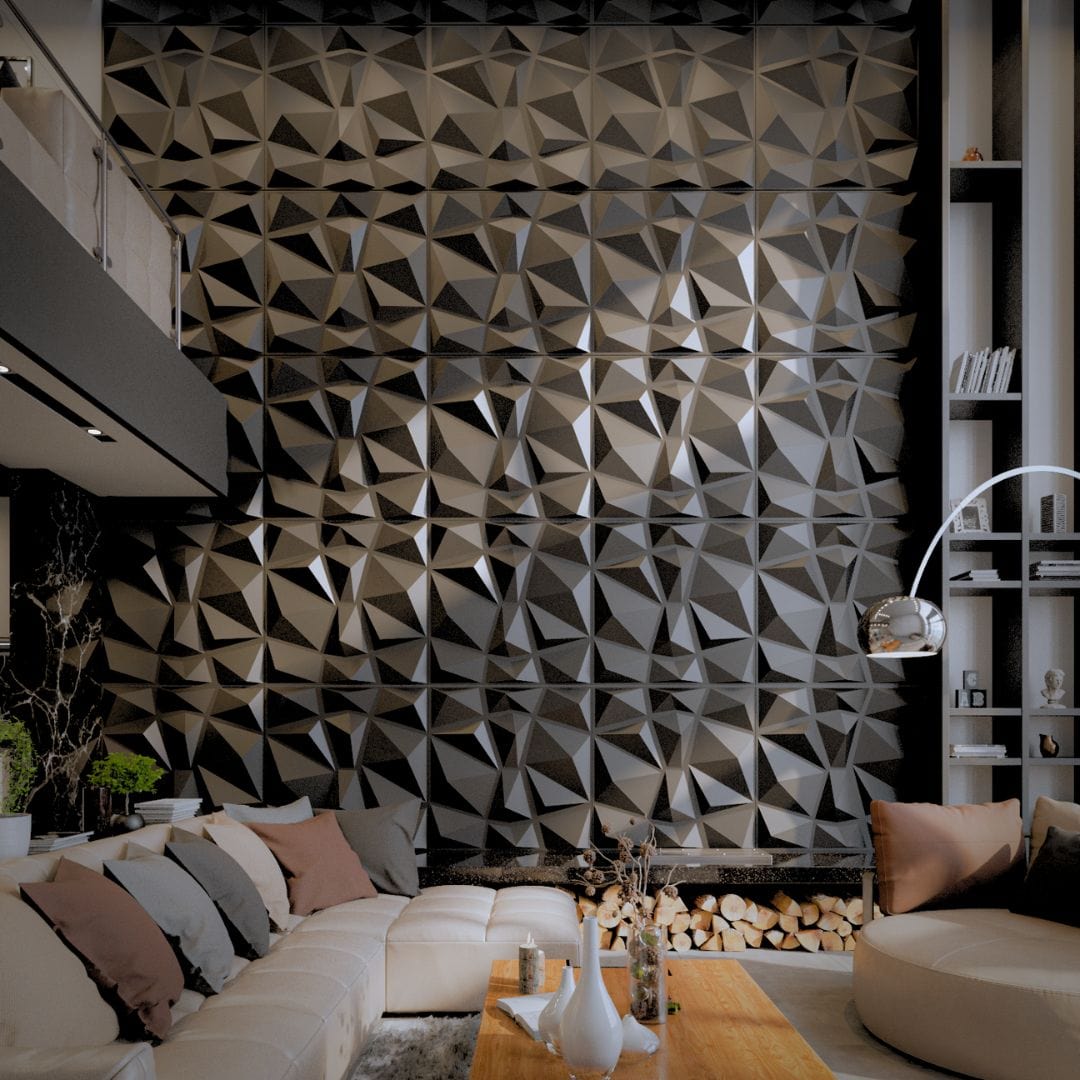 Diamond PVC 3D Wall Panel, Textured 3D Wall Tiles