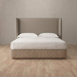 Performance Leather Taupe — Full Height Headboard