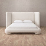 Linen Blend Off White — Extended Headboard