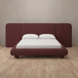 Linen Blend Burgundy — Extended Headboard