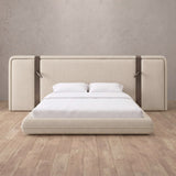 Linen Blend Cream — Extended Headboard with Integrated Lighting