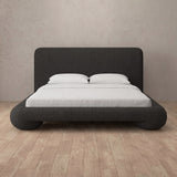 Linen Blend Charcoal — Full Height Headboard
