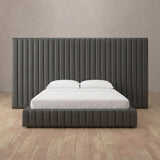 Performance Leather Smoke — Full Height Headboard