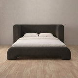 Linen Blend Charcoal — Full Height Headboard