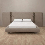 Linen Blend Taupe — Extended Headboard with Integrated Lighting