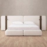 Performance Leather Off White — Extended Headboard with Integrated Lighting