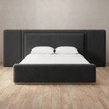 Boucle Smoke — Extended Headboard
