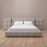 Linen Blend Pewter — Extended Headboard with Integrated Lighting