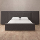 Linen Blend Smoke — Extended Headboard